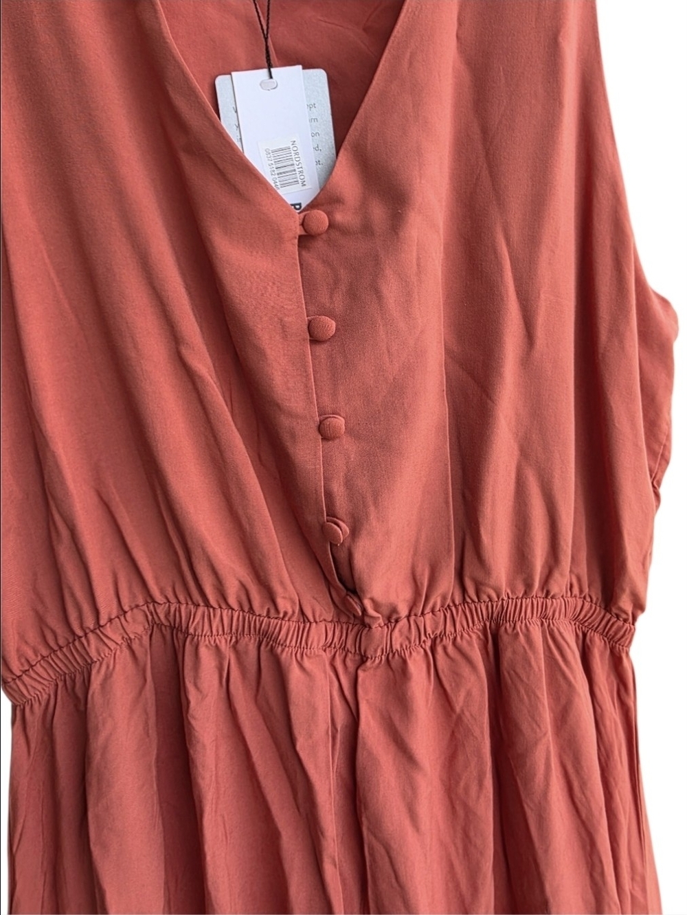 Red V-Neck Ruffle High-Low Maxi Dress - Picture 3 of 8